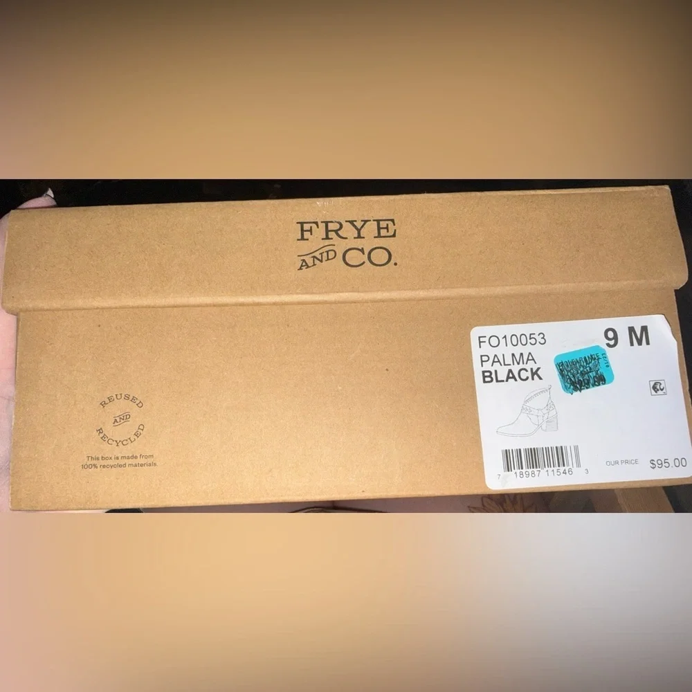 Frye & Co Palma Western Ankle Boots Black Size 9